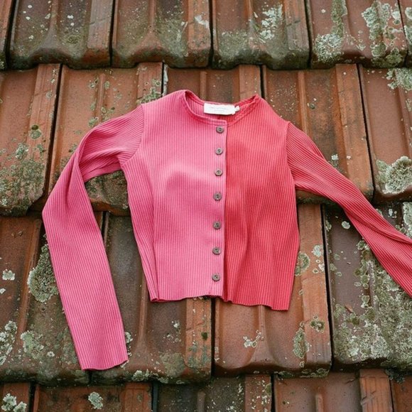 NWT Colorblock Cardigan in Red/Pink Size Small - Picture 6 of 10